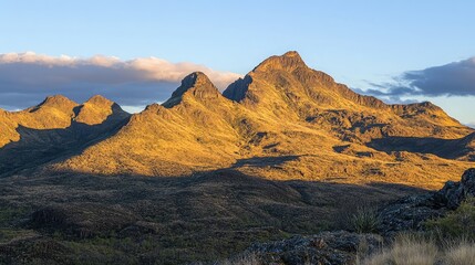 Obraz premium Majestic Mountain Range at Golden Hour