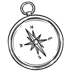 Handdrawn Compass Illustration © nikagraphic