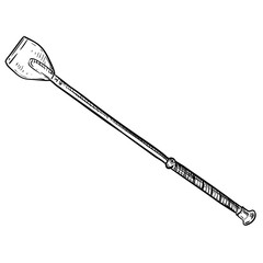 Handdrawn Horse Whip Illustration