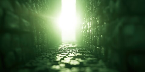 Fototapeta premium Explore the Enigmatic Green Pathway Leading to Light