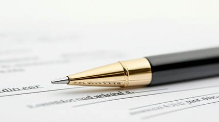 Elegant Pen Resting on a Document for Signing