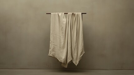 Fototapeta premium Minimalist Fabric Hanging on a Rod