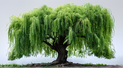 Willow Tree isolated on white background.