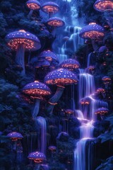 Fantasy Mushroom Forest Tabletop RPG Exterior Map Roleplaying Dungeon Battlemap, Adventure Games Encounters, Gaming Art Design, TTRPG Buildings Architecture Concept