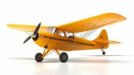 Yellow Airplane 3D Model Rendering