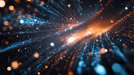 Fototapeta premium A vibrant abstract representation of light particles in motion, evoking a sense of depth and energy.