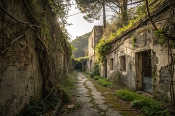 Amalfi Coast Urban Exploration - Abandoned Cityscapes, Hidden Gems, AI Photo