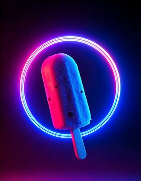 Paleta de helado neon