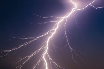 White Lightning Bolt Against Clear Background Showcasing Energy and Electric Voltage