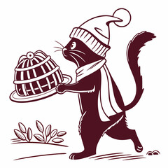 cat and mouse Christmas celebration