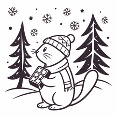 cat and mouse Christmas celebration