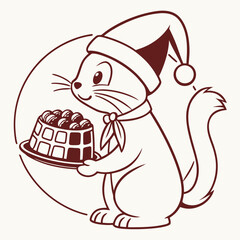 cat and mouse Christmas celebration
