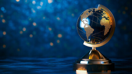 Golden globe award symbolizing global excellence and sustainability