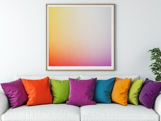 Vibrant Abstract Art on White Wall