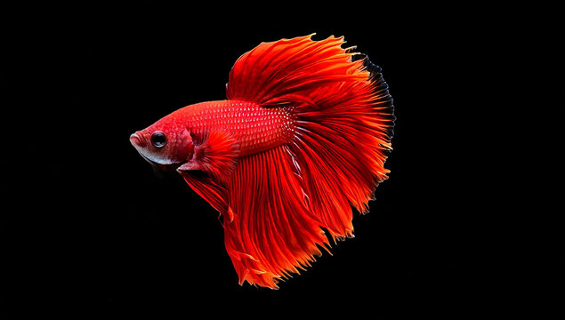 recommend clip art: Red fighting fish contrasted with a black background.