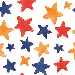 Obraz premium Asterisks in different sizes and colors creating a decorative, whimsical border on a white background.