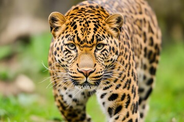 Fototapeta premium Leopard Stalking Prey in Natural Habitat