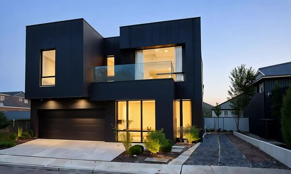 Contemporary Townhouse with Dark Exterior