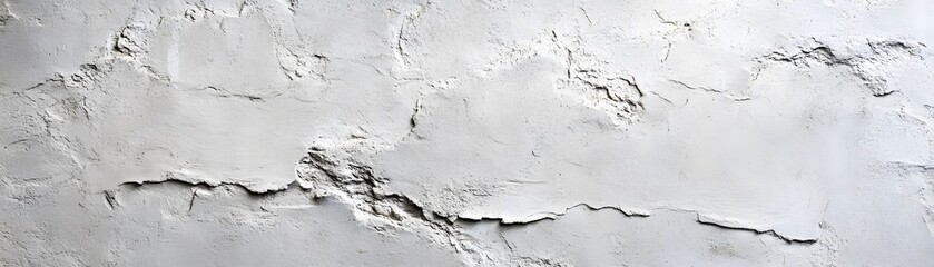 Obraz premium Close-up of a Cracked and Weathered White Wall Surface