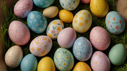 easter eggs in a row