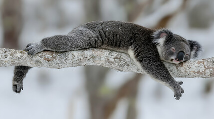 Koala Sleeping on a Branch, koala bear, sleeping koala, cute koala, koala on a branch, sleeping animal