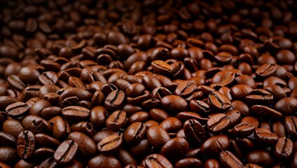 Obraz premium Abstract blend of coffee beans and leaves