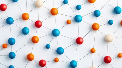 Obraz premium Colorful molecular structure representation on a white background