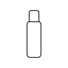 Cosmetic or skincare bottle line icon vector illustration, oil bottle clipart in line art style