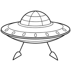 Flying saucer. Isolated flying saucer on white background.