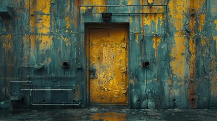 Rusty Metal Doorway: Industrial Architecture and Urban Decay