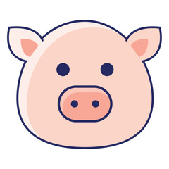 pig head cartoon animal icon