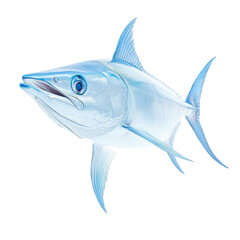 Obraz premium A blue fish with a white belly and a black fin. transparent background