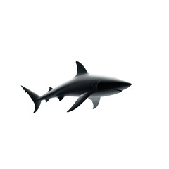 Fototapeta premium A shark is swimming in the ocean. transparent background