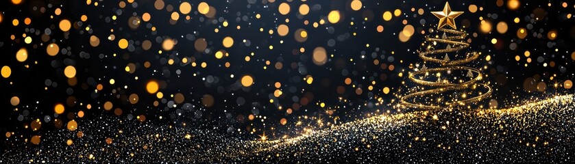 Elegant Modern Holiday Card with Sleek Metallic Theme