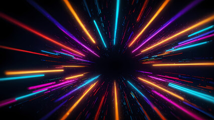 Fototapeta premium Abstract background with Flowing Smoke Highlighted by Colorful Neon Lights theme