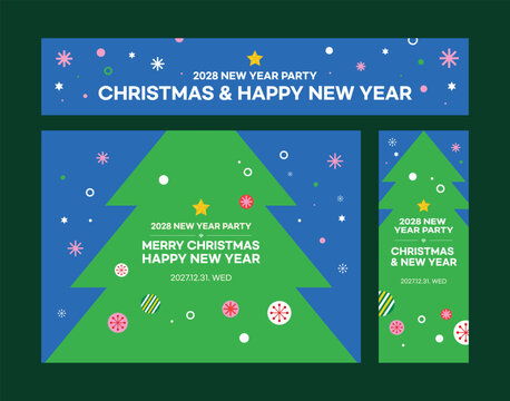 christmas and New Year's party banners
