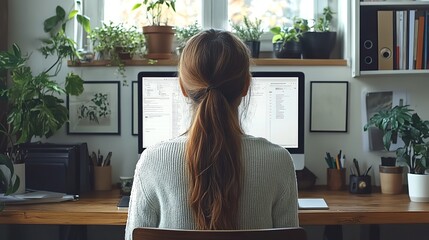 Illustration of correct posture at an office desk, promoting healthy ergonomics for workers.