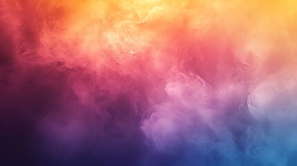 Abstract background with colorful smoke in a vibrant palette of blue, pink, yellow, and orange.