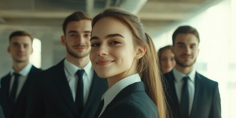 Professional Business Team Portrait with Smiling Expression