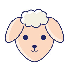 sheep head cartoon animal icon