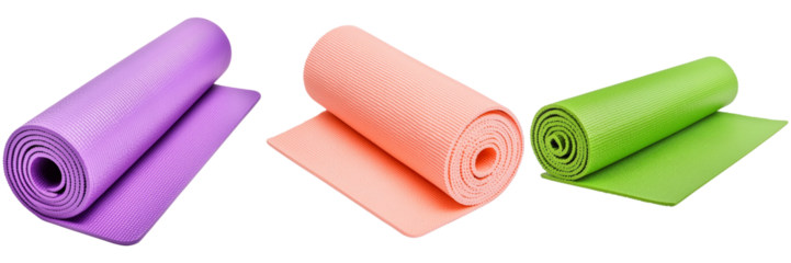 Vibrant Yoga Mats in Purple Pink and Green for Your Fitness Routine