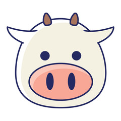 cow head cartoon animal icon