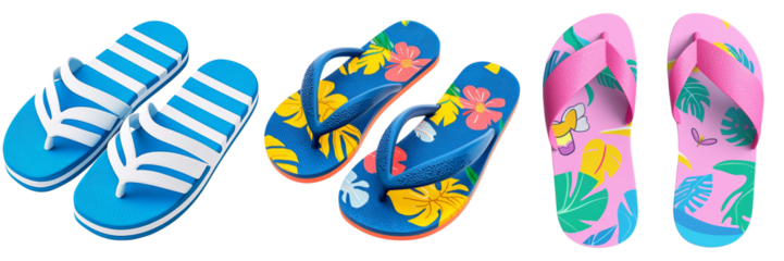 Colorful Flip Flops Perfect for Summer Beach Vibes and Tropical Adventures