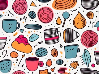 seamless background with sweets.  Vector,Ai generated 