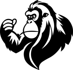 Orangutan Silhouette Vector Illustration