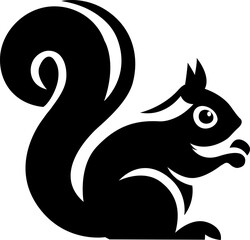 Eastern Grey Squirrel Silhouette Vector Illustration