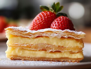 Cakes, cheesecakes, and sweet desserts with beautifully decorated fruits.