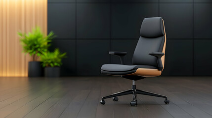 Black office armchair with we are hiring announcement