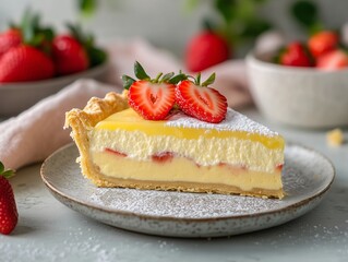 Cakes, cheesecakes, and sweet desserts with beautifully decorated fruits.