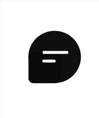 Chat speech bubble contact icon black color on white background